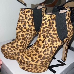 Vince Camaro Leopard Platform Booties